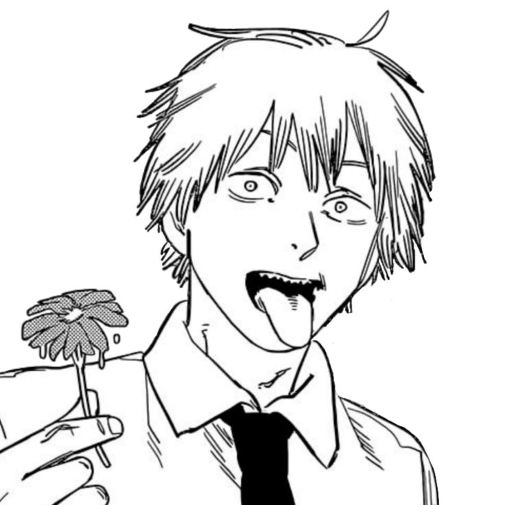 an anime character holding a flower in his hand