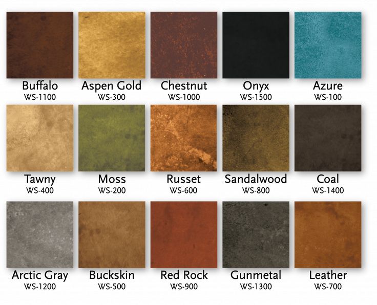 the color chart for different types of leather