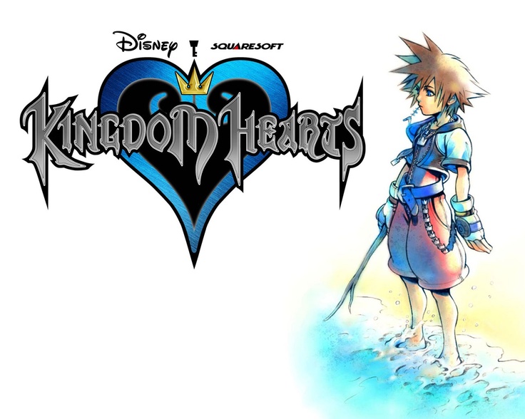 kingdom hearts wallpaper with an image of the character from kingdom hearts in front of it