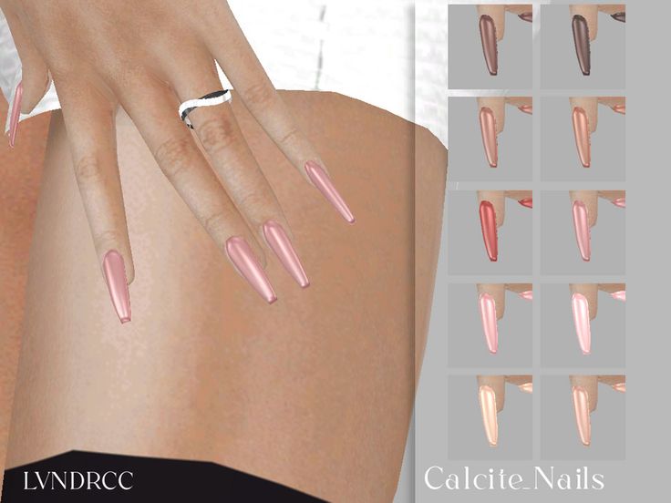 the manies are all different colors and shapes for each individual nail type, including long or short nails