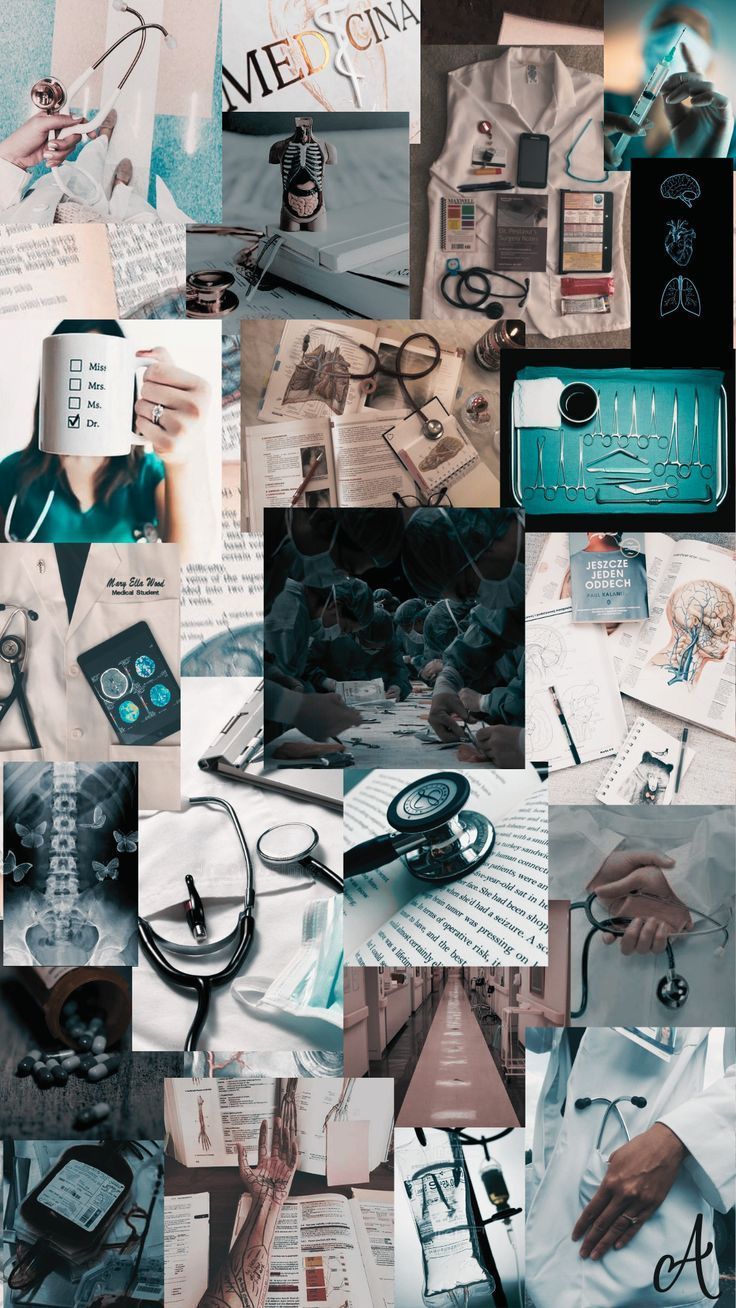 a collage of photos with scissors and other items