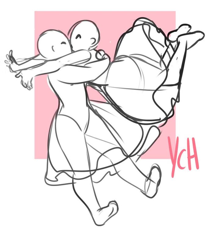 a drawing of a man and woman dancing with the word ych in front of them