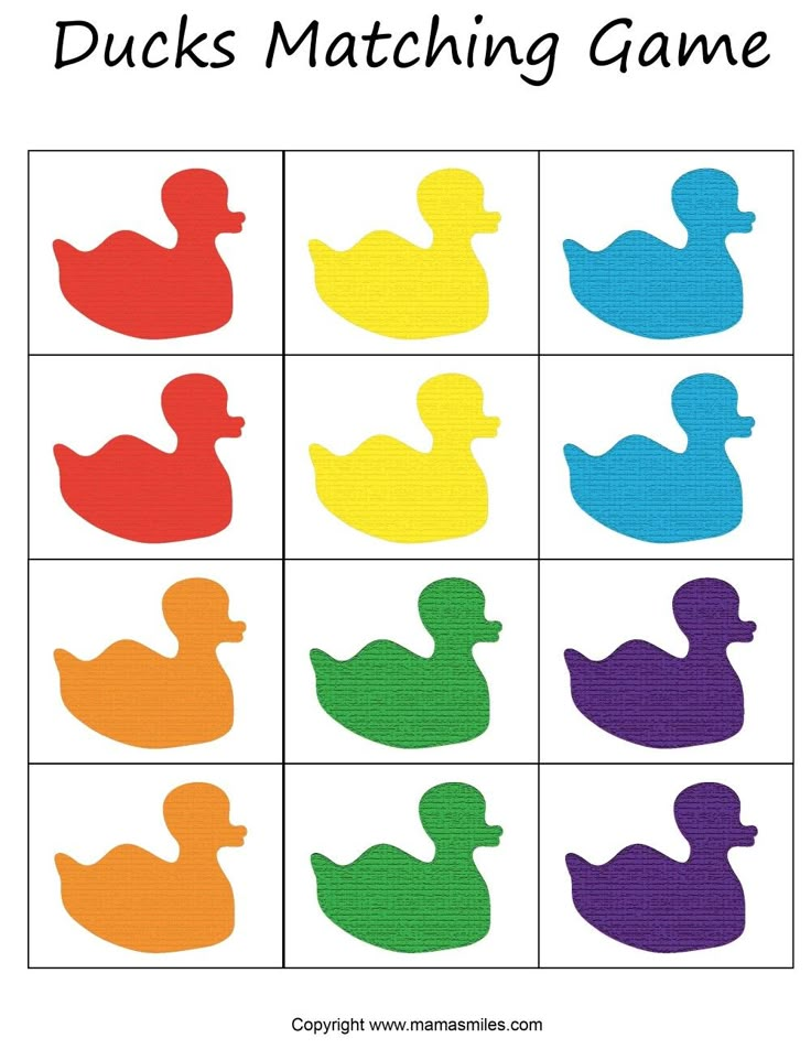 ducks matching game for toddlers to learn how to use the same color as each other