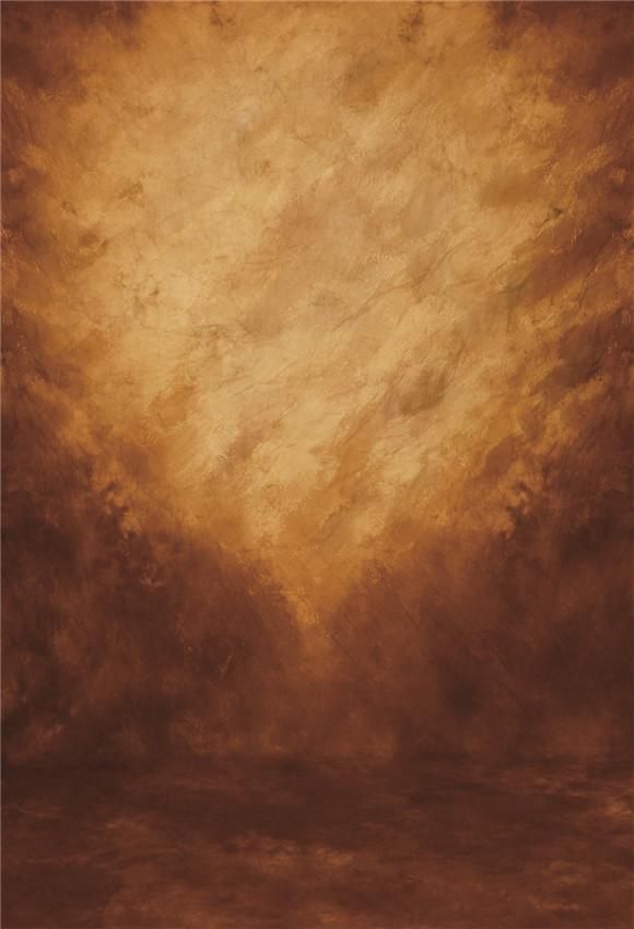 an abstract painting with brown and yellow colors