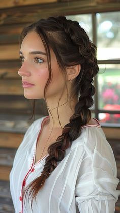 French Braid Reference, Dutch Braid Wedding Hair, Dutch Braids With Bangs, French Braid Side Of Head, Braid Side Of Head, Braid Reference, Side Head Braid, Hairstyles Easy For School, Bride Braid