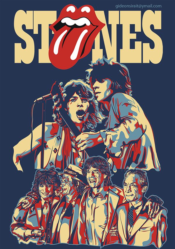 the rolling stones concert poster with their band members