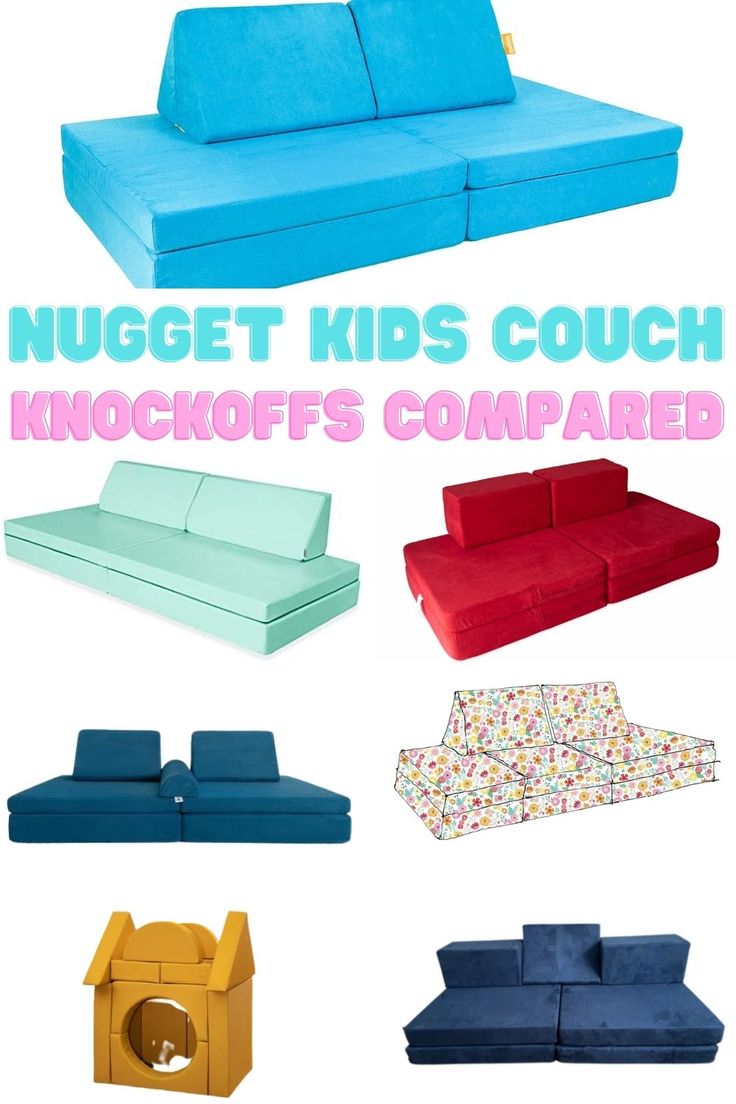 nugget kids couch knock offs compared Couch Alternatives, Small Kids Playrooms, Modern Living Room Sofa Set, Playroom Seating, Nugget Couch, Diy Playroom, Kids Couch, Cave Basement, Latest Sofa Designs