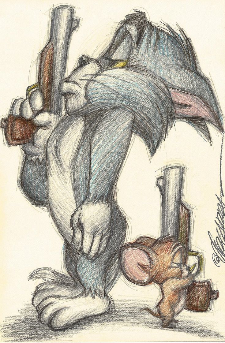 Tom Jerry, Cartoon Character, Original Drawing, Art