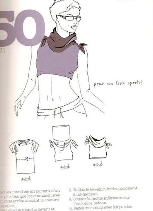 an instruction manual for sewing the top and shorts