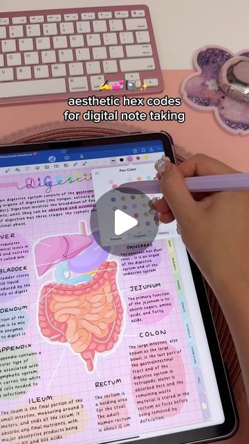 a person is holding a tablet with an image of the human body on it and writing