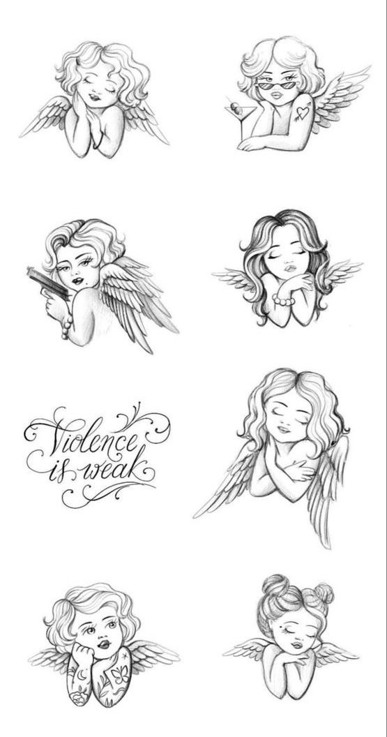 the tattoo stickers are designed to look like angels