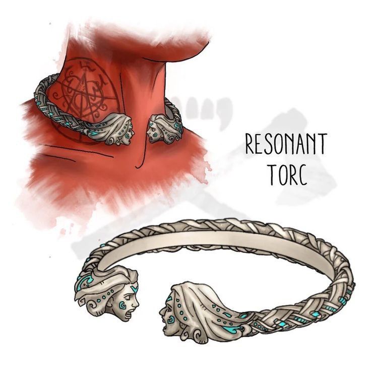 a drawing of an armband and bracelet with the words ressantant torc on it