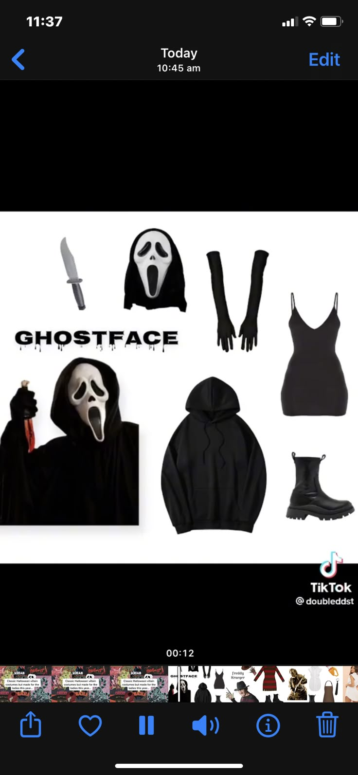 an iphone screen with the text ghostface on it and various items in front of it