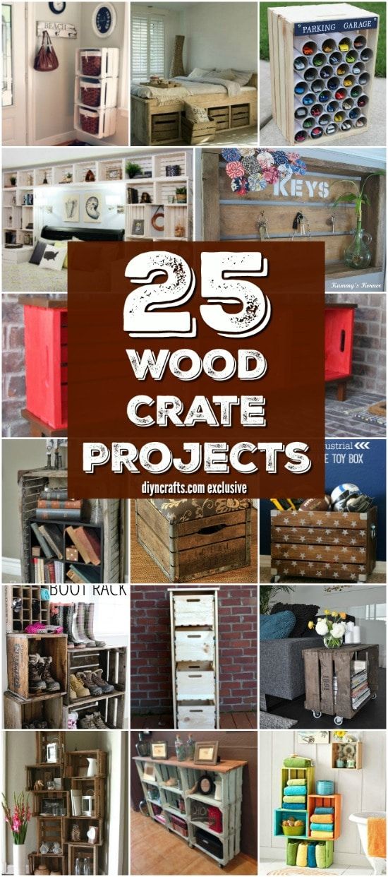 25 wood crate projects with text overlay