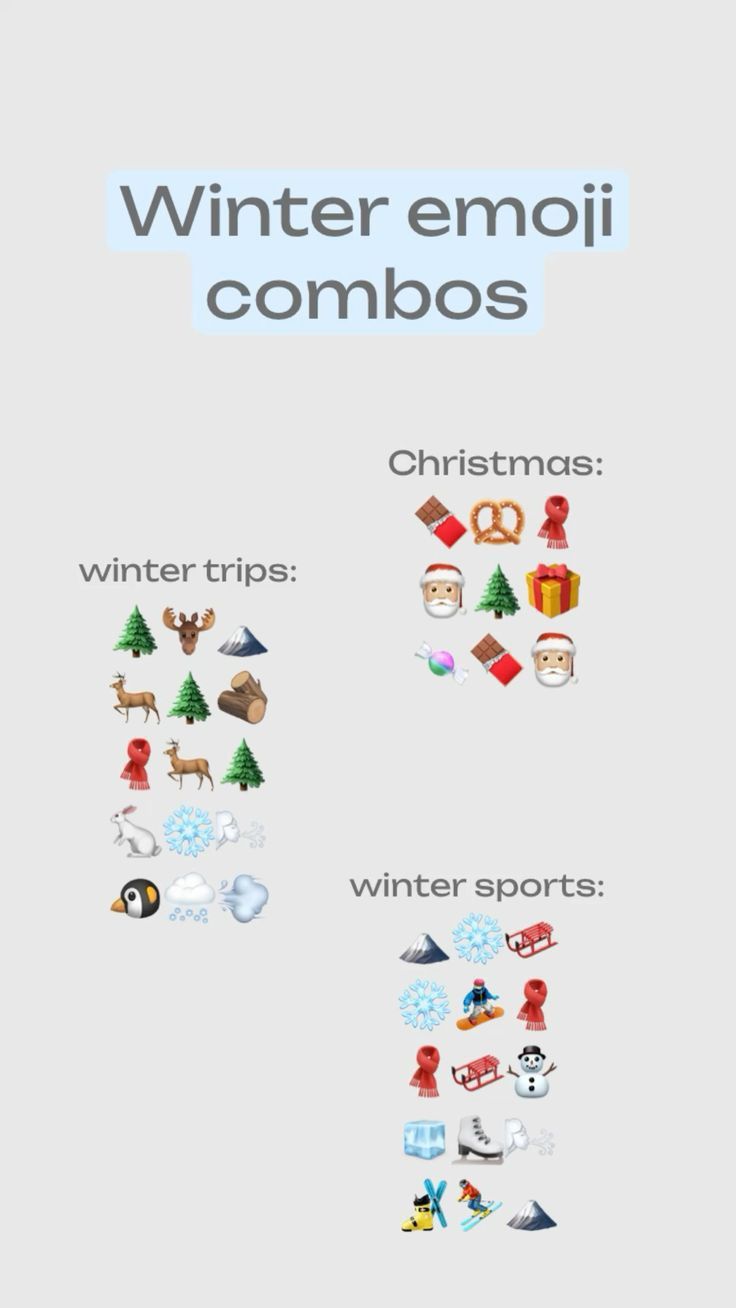 an info sheet with the words winter emoji compos and christmas icons