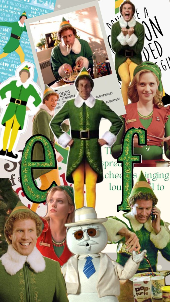 a collage of elf photos with the same character