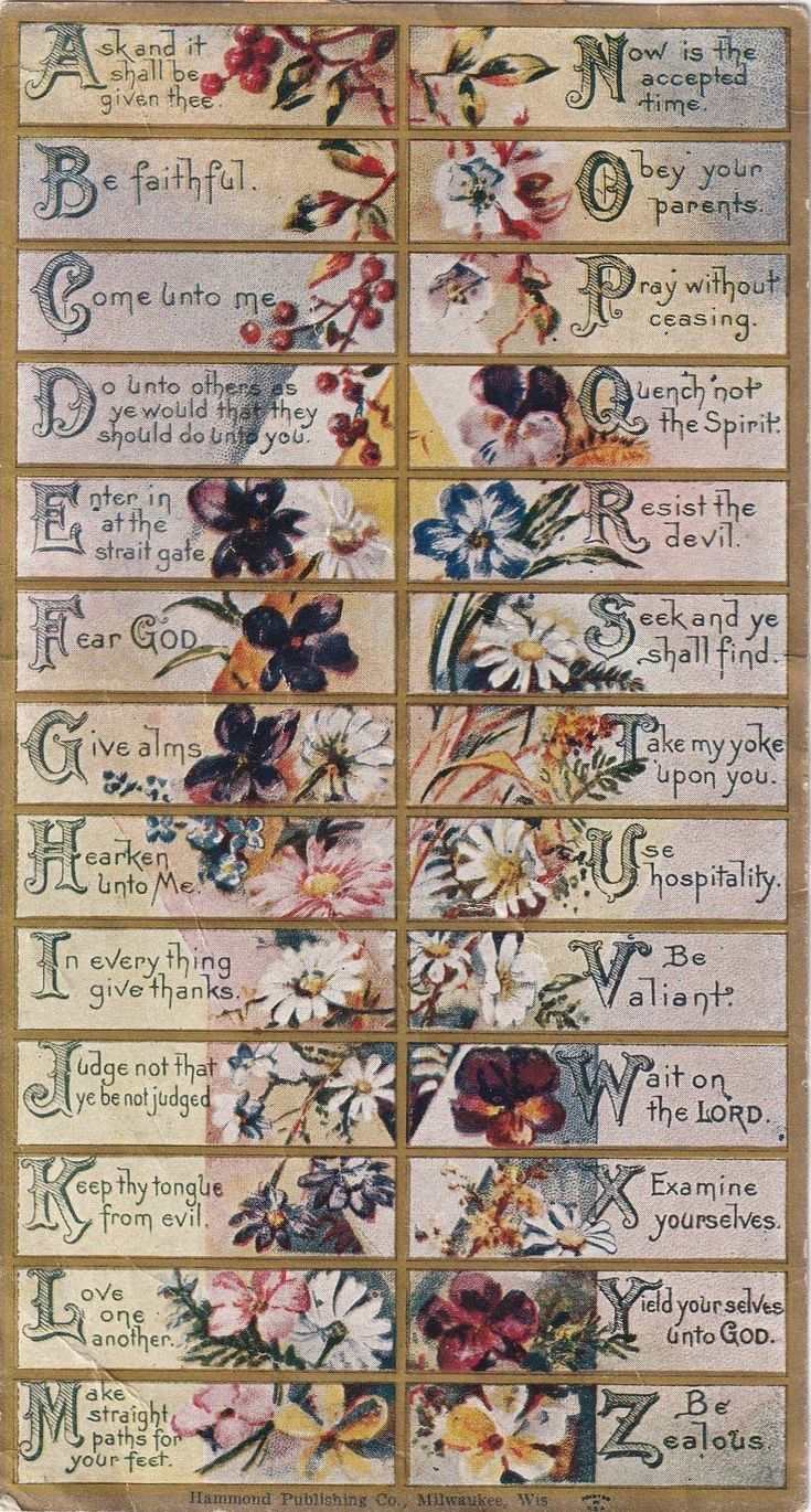 an old book with flowers on it and the words written in different languages above them