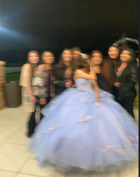 Fits For Quince, Funny Quince Pictures, Quince Second Outfit, Quince Fun Ideas, Quince Pictures With Court, Madrina Dresses Quinceanera, Fun Quince Pictures, Quince Aesthetic Party, Fake Quince Snaps