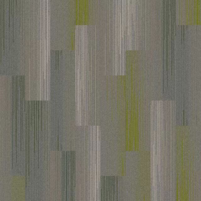 a gray and green wallpaper with vertical stripes