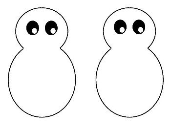 an outline of two cartoon characters with eyes and nose, one is black and the other is white