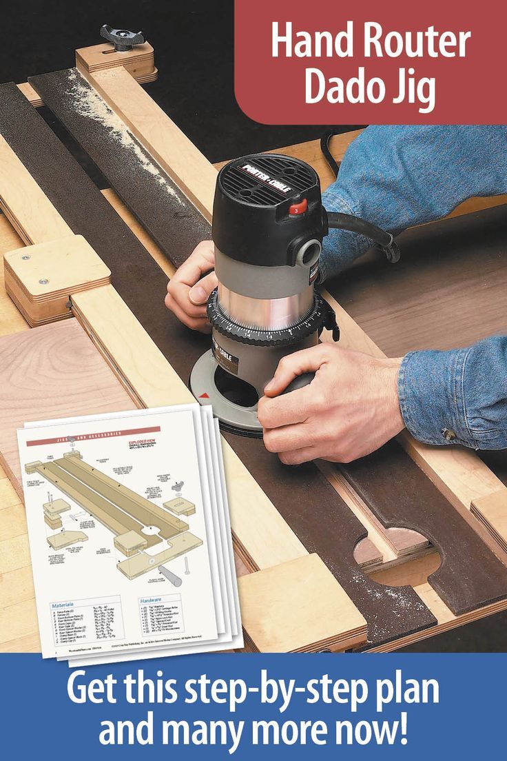 With this shop-made jig, you'll be routing dadoes and grooves that fit perfectly. Plus, it features a handy, built-in clamp that makes setup a snap. Download now! Hand Router, Woodsmith Plans, Woodworking Jig Plans, Woodworking Projects Table, Woodworking Jigsaw, Using A Router, Workbench Plans Diy, Router Jig, Woodworking Project Plans