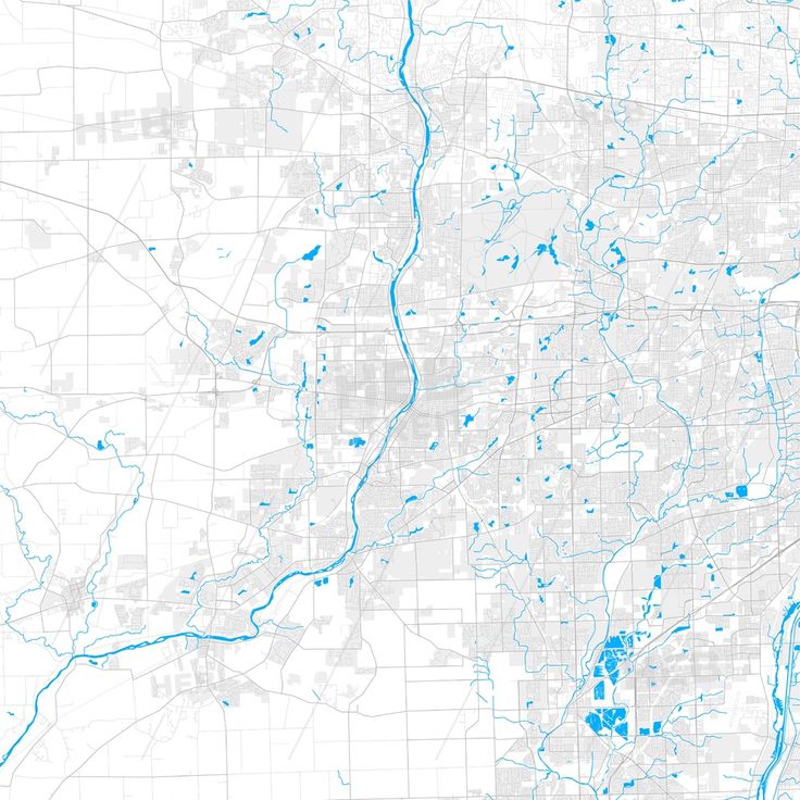 a map of the city of houston, texas with blue lines and rivers in it