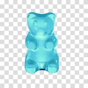 a blue gummy bear sitting on top of a white background png clipart