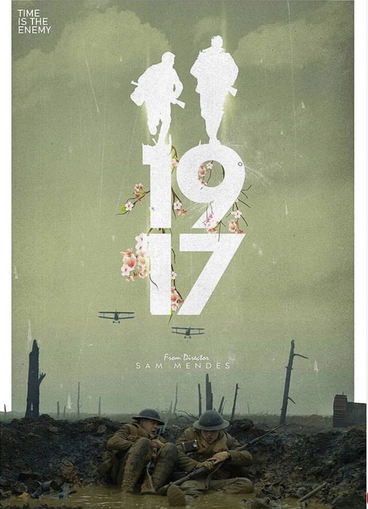 the poster for 1917 is shown with two soldiers