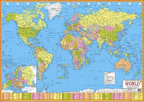 a map of the world with countries and major cities on it's borders is shown