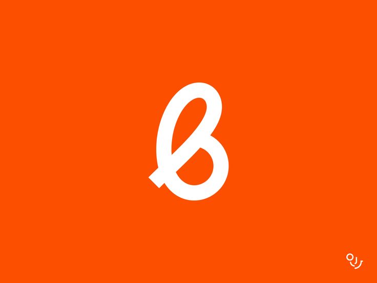 the letter b is white on an orange background