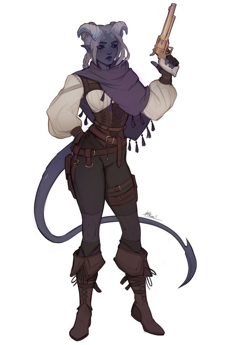 Dnd Character Artificer, Dnd Boots Drawing, Tiefling Outfits, Tiefling Blacksmith, Dnd Character Design Tiefling, D&d Artificer, Western Dnd Character, Dnd Steampunk Character, Tiefling Cowboy