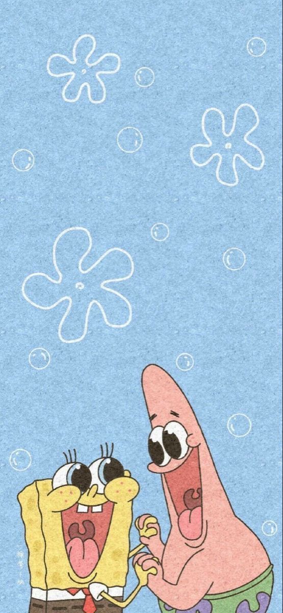 an image of spongebob and patrick in the water