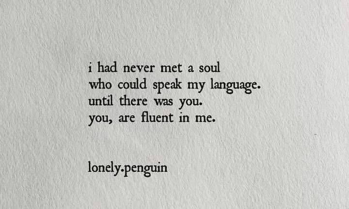 a piece of paper with the words i had never met a soul who could speak my language, and there was you, you, are fluent in me