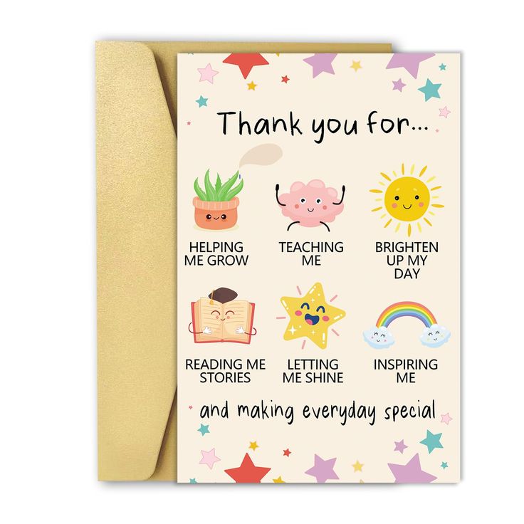 a greeting card with the words thank you for