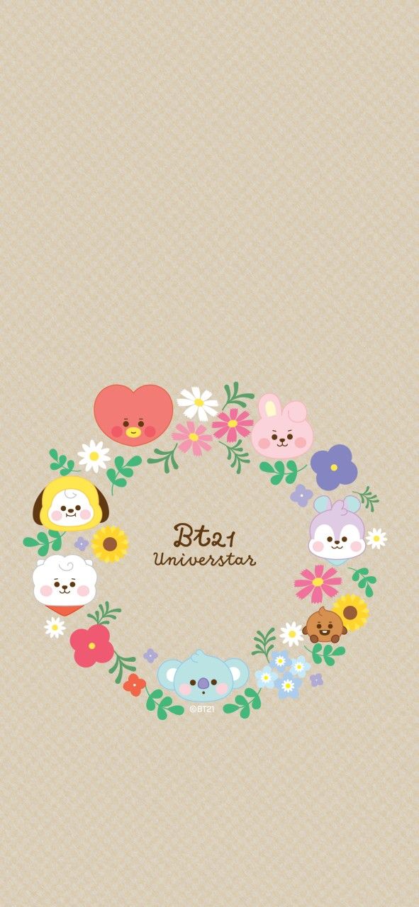 an animal themed wallpaper with flowers and hearts