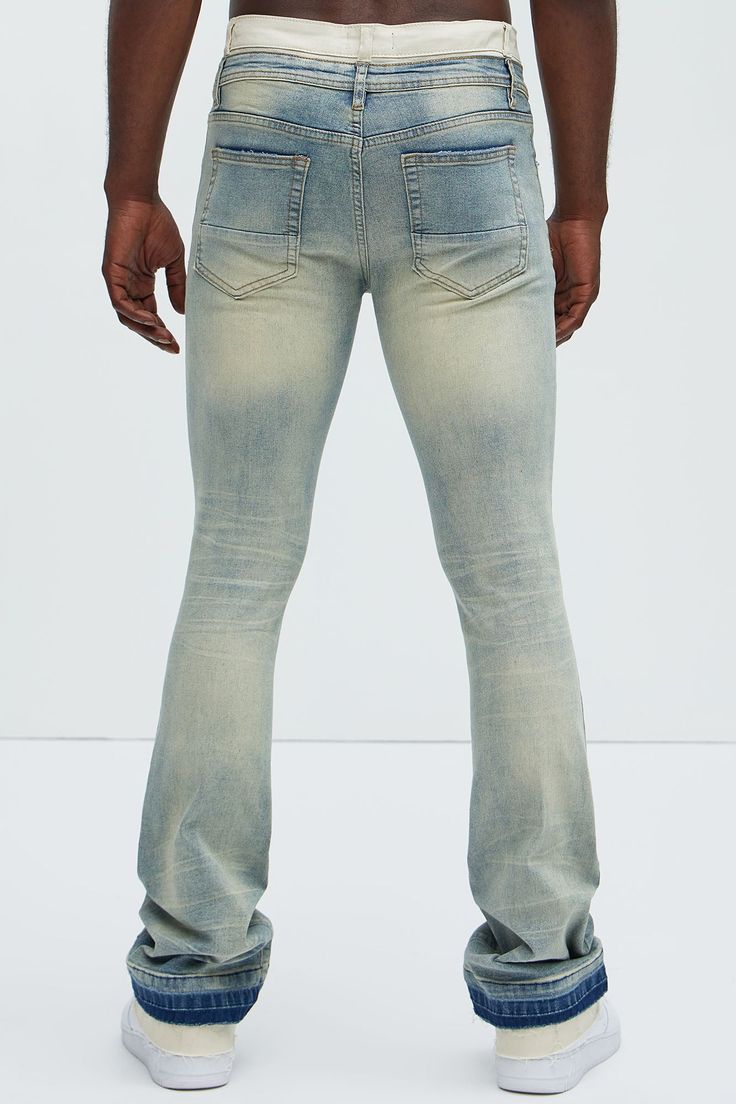 Available In Light Wash. Flared Fit Stretch Denim 85% Cotton 13% Polyester 2% Spandex Disclaimer: Due To The Specialized Distressing & Wash Process, Each Garment Is Unique. Zip Fly Button Closure 5 Pocket Detail Distressed Detail Ripped Patch Knee Detail Imported | Mens Below Me Distressed Skinny Flare Jeans in Light Wash size 38 by Fashion Nova Ripped Fitted Flare Jeans For Summer, Fitted Washed Denim Flare Jeans, Distressed Stretch Flare Jeans In Cotton, Stretch Distressed Faded Bottoms, Distressed Fitted Jeans In Medium Wash, Light Wash Fitted Jeans, Casual Fitted Faded Jeans, Summer Ripped Fitted Flare Jeans, Fitted Casual Faded Jeans