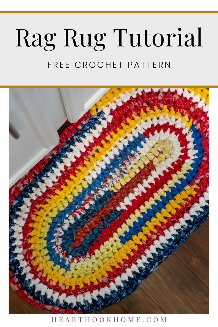 a crocheted rug with the title rag rug pattern