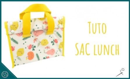 an image of a lunch bag with the words tuto sac lunch written in yellow