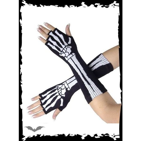 Long fingerless gloves Gloves Skeleton, Goth Gloves, Home Halloween Costumes, Skeleton Gloves, Skeleton Arm, Arm Bones, Long Fingerless Gloves, Gothic Shop, Gloves Fingerless