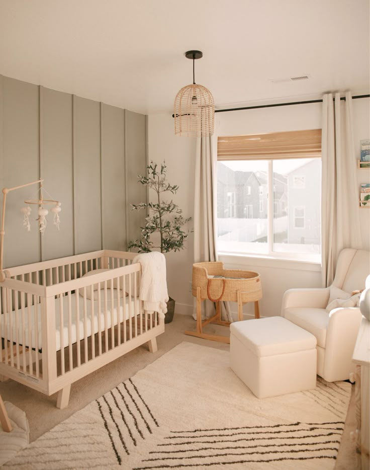 the baby's room is clean and ready to be used for their new nursery