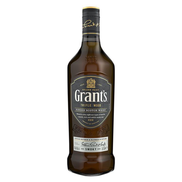 a bottle of grant's irish whiskey on a white background