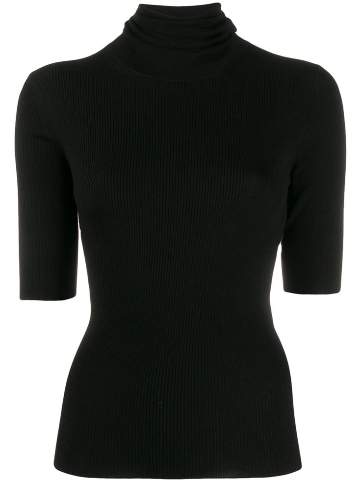 Pull-couded à col rallongeLaine de laine 97%, autres fibres 3% Theory Clothing, Roll Neck Top, Jumper Outfit, Ribbed Knit Top, Black Turtleneck, Looks Chic, Knitwear Women, Black Wool, Turtleneck Sweater