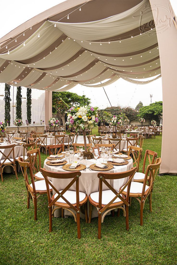 the tables are set up for an outdoor function