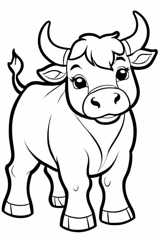 Bull Coloring Page 4 for Kids Bull Coloring Page, Animals Drawing For Kids, Coloring Page Animals, Inkleur Prente, Farm Coloring Pages, Animals Coloring Pages, Farm Animal Coloring Pages, Horse Coloring Pages, Bird Coloring Pages