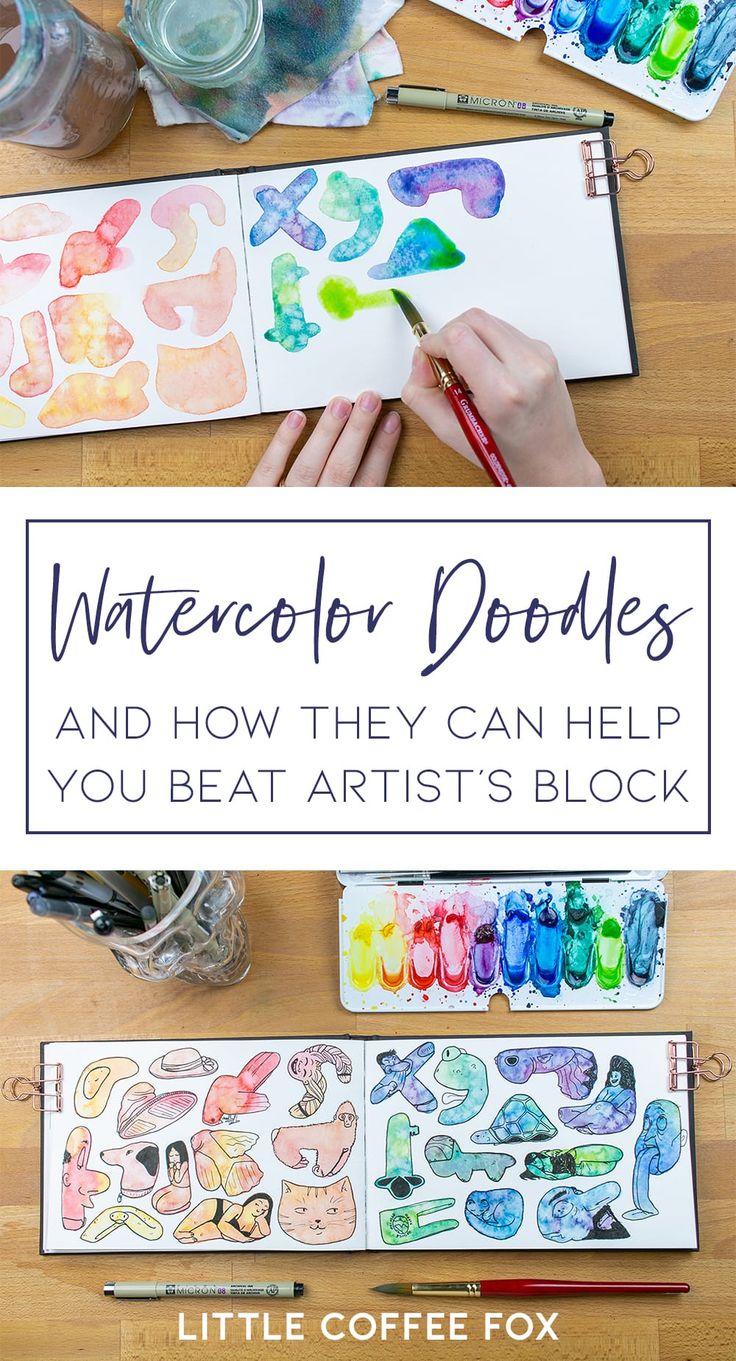 watercolor doodles and how they can help you beat artist's block