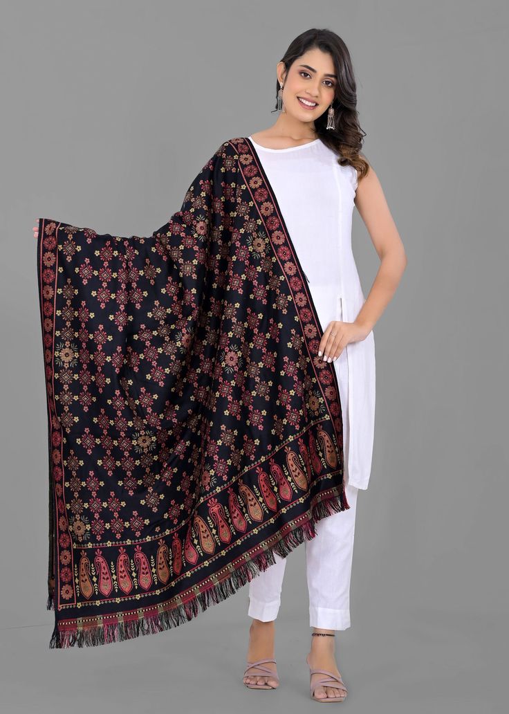 "Item Description  Item - 1 PC Wool Reversible Kullu Shawl Fabric - Wool Pattern :- Floral Weight - : 0.400 Kg (Approx) Size : 80\" x 40\" Inches ( 203 X 101 Cm) (Approx) Wash Care - Dry Clean / Hand Wash in Cold Water Product Description * Beautiful Designs, made From Rare High Quality Materials. Each Piece is A Testimony To Superior Craftsmanship And Skillful Weaving. Used :- Shawl, Meditation Wrap, Winter Blanket, AC Throw, Kullu - Khaddi weave inspired from the design language of the traditi Best Gift For Mom, Winter Blanket, Winter Blankets, Design Language, Clean Hands, Soft Wool, Indian Design, Pattern Floral, Design Floral