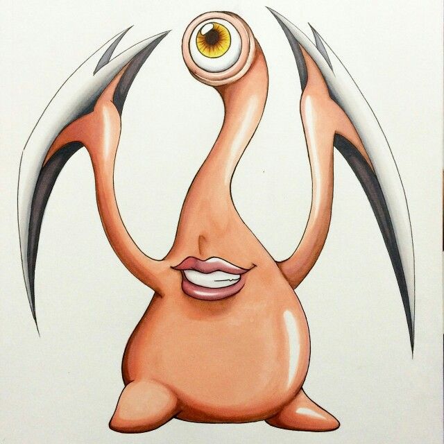 an image of a cartoon character with big eyes and two large horns on his head