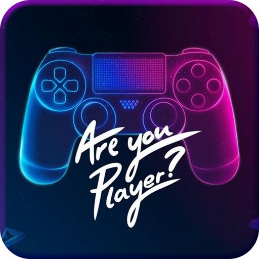 a video game controller with the words are you player? written on it in neon colors