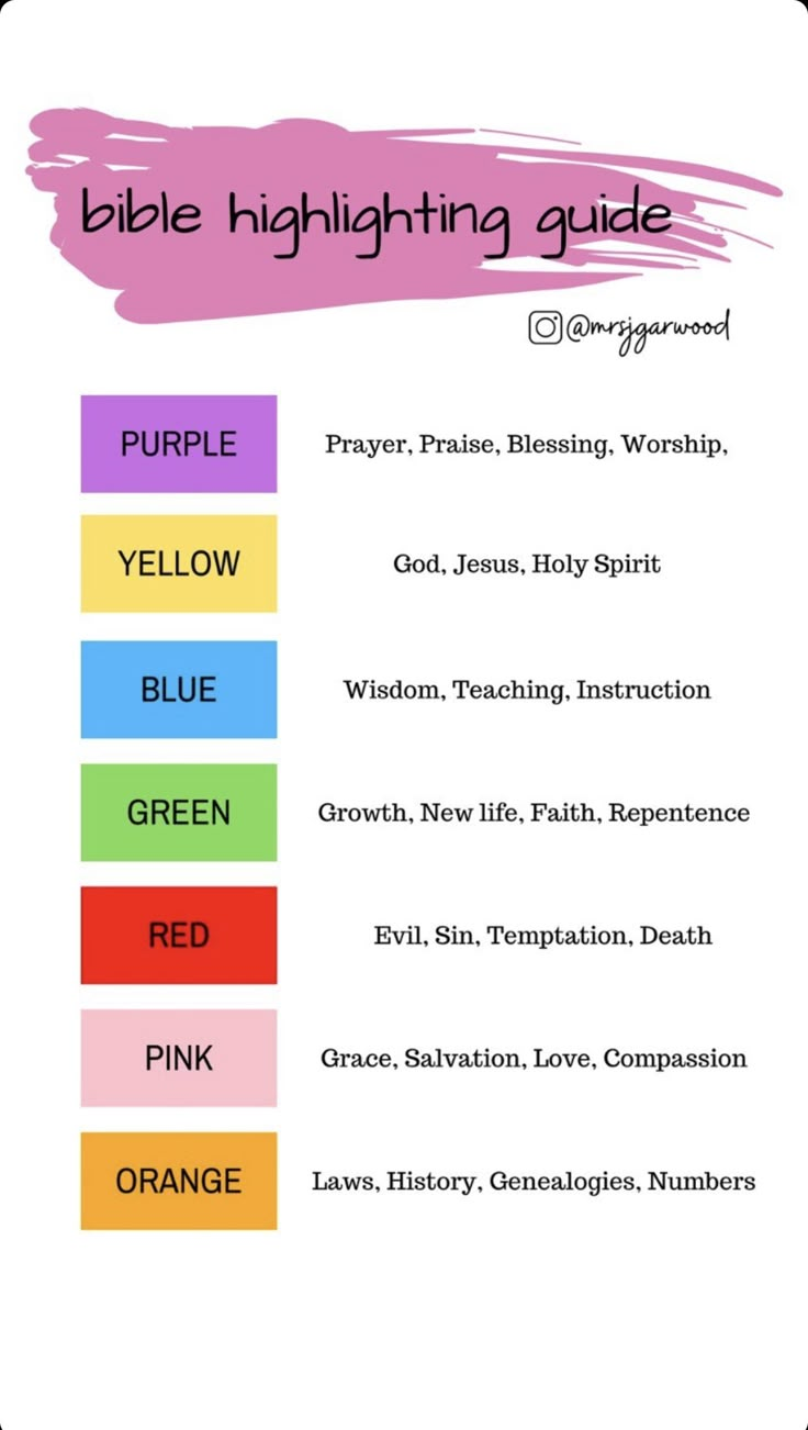 the bible's color guide for kids to use in their homes and churchs