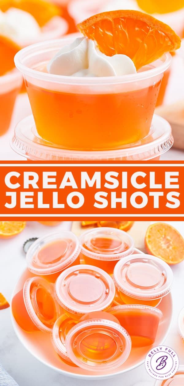 an orange creamsice jello shots recipe on a plate